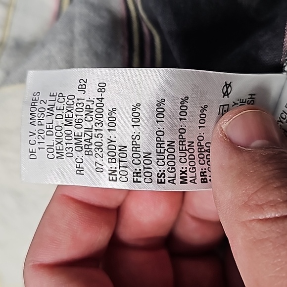 ROXY small gray and cream plaid button down long sleeve shirt - Picture 6 of 6